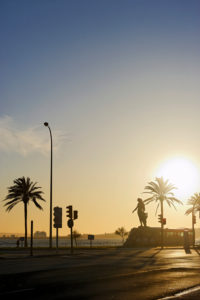 Evening mood, sea, promenade, Avinguda de Gabriel Roca, Palma de Mallorca, Mallorca, Balearic Islands, Spain, Europe Evening mood, sea, promenade, Avinguda de Gabriel Roca, Palma de Mallorca, Mallorca, Balearic Islands, Spain, Europe